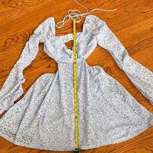 Elegant Blue Lace Dress